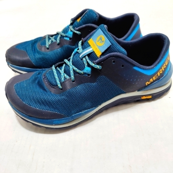 MERRELL Mag 5 Teal Blue Hiking Trail FlexConnect Vibram-Sole Men's Shoe Size 8 - Picture 1 of 10